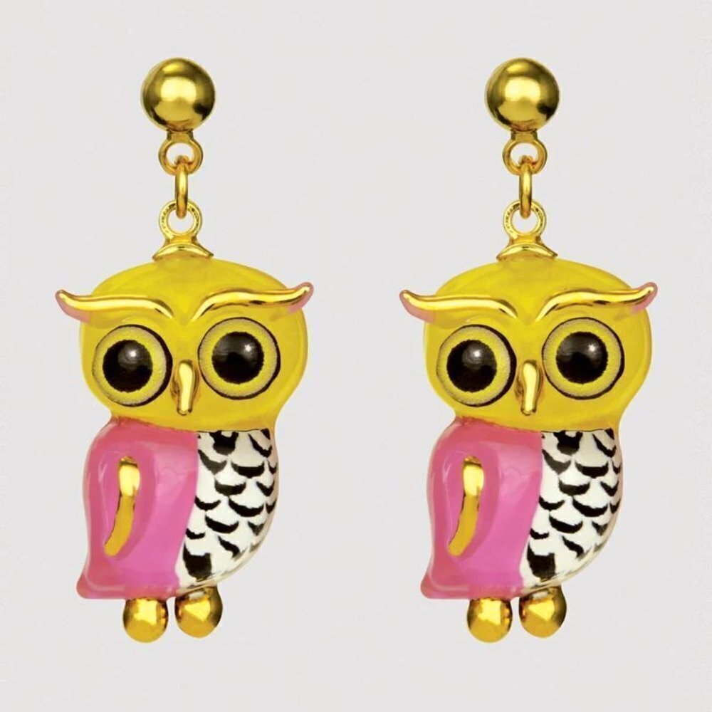 Glass Baron Owl Earrings in Gift Box - Picture 2 of 2